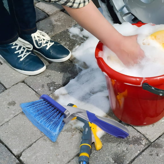 LOLIPPYY 2Pcs Ergonomic Handle Wheel and Tire Brush Soft Bristles for Car Detailing and Maintenance