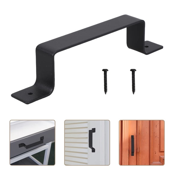 LOLIPPYY 2Pcs European Retro Door Pull Black Timeless Antique Finish for Sliding Doors and Cabinets