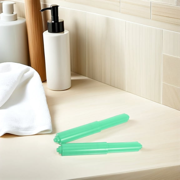 LOLIPPYY 2-Pack Extendable Plastic Toilet Paper Roll Holder Rods Replacement for Flexible Home Bathroom Use