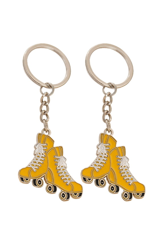 2-Pack Metal Roller Skate Keychains, Stylish Pendants for Keys, Bags, Backpacks, Trendy Accessories