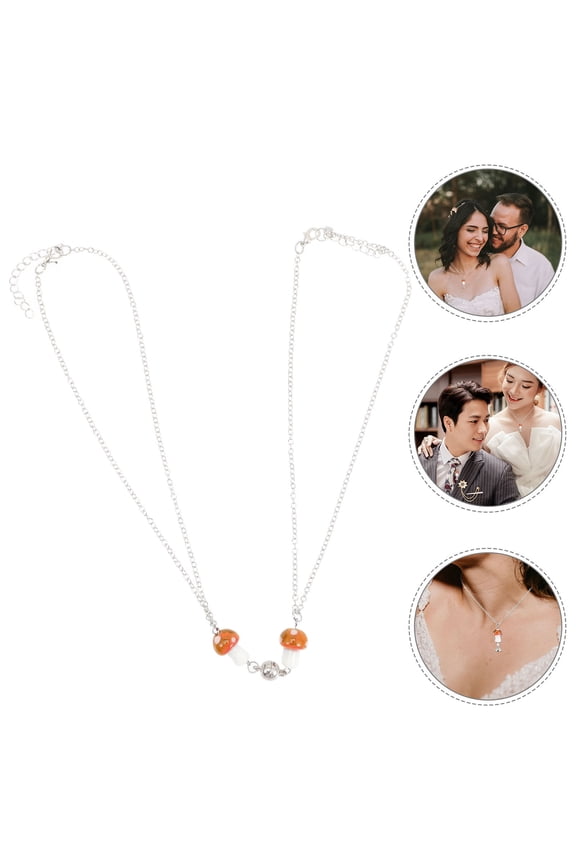 2 Pieces Couple Neck Chains with Magnetic Coffee Alloy Design - Stylish Fashion Accessories