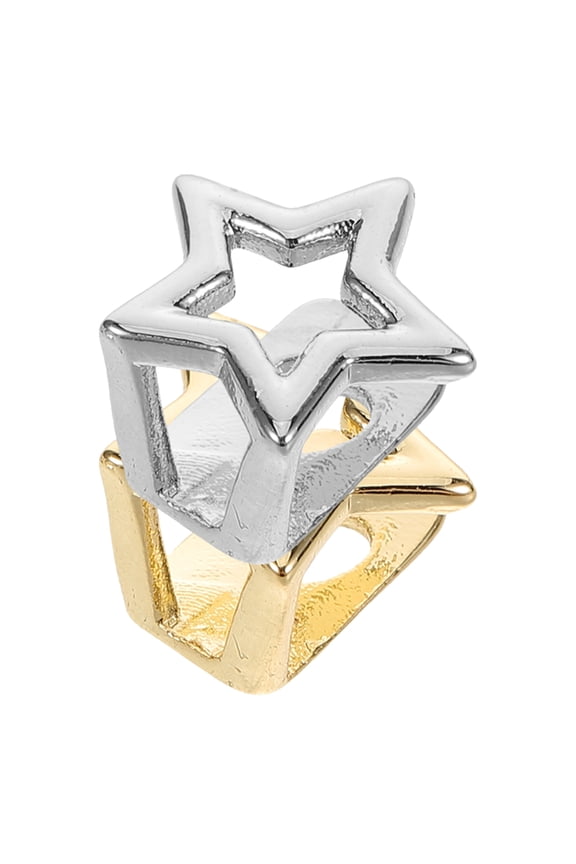 2Pcs Fashion Metal Tooth Grills for Hip Hop to Clean Durable Accessory