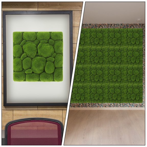 LOLIPPYY 2Pcs Faux Moss Panel Green Foam Simulation Moss Turf for DIY Wall Background Decoration