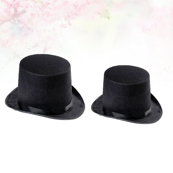 LOLIPPYY 2Pcs Felt Hat Carnival Circus Party Hats Black Creative Design Costume Accessory Dress Up Props