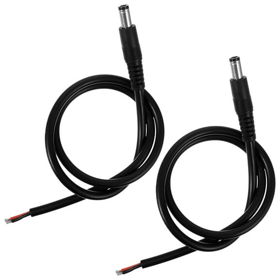 LOLIPPYY 2Pcs Female DC Power Pigtail Cable Power Supply Black PVC for Electronics