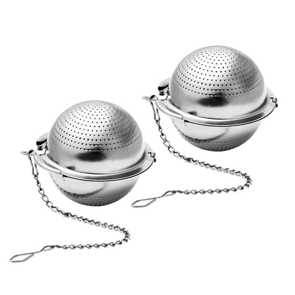 LOLIPPYY 2Pcs Fine Hole Tea Infuser Ball Stainless Steel Herbal Strainer for Modern Kitchen Use