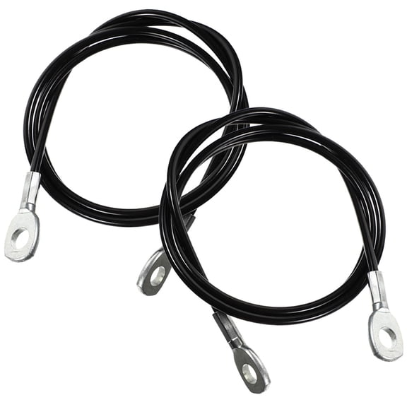 LOLIPPYY 2Pcs Fitness Equipment Replace Part PU Black Gym Cable for Outdoor Exercise