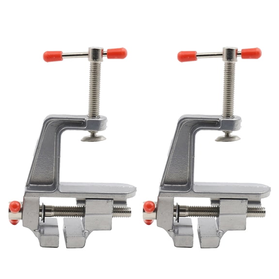 LOLIPPYY 2Pcs Flat Table Vise Aluminum Alloy Clamp-on Bench Vise for Wood Plastic Metalworking