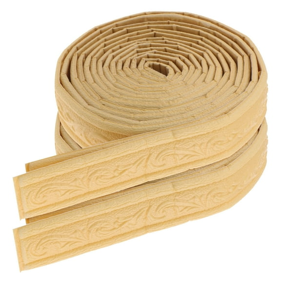 LOLIPPYY 2-Pack Flexible Baseboard Molding Trim Wall Stickers in Khaki PVC for Modern Home Decoration and Wall Decor