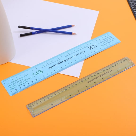 LOLIPPYY 2Pcs Flexible Plastic Clay Ruler with Shrinkage Scale for Ceramic Sculpture Use