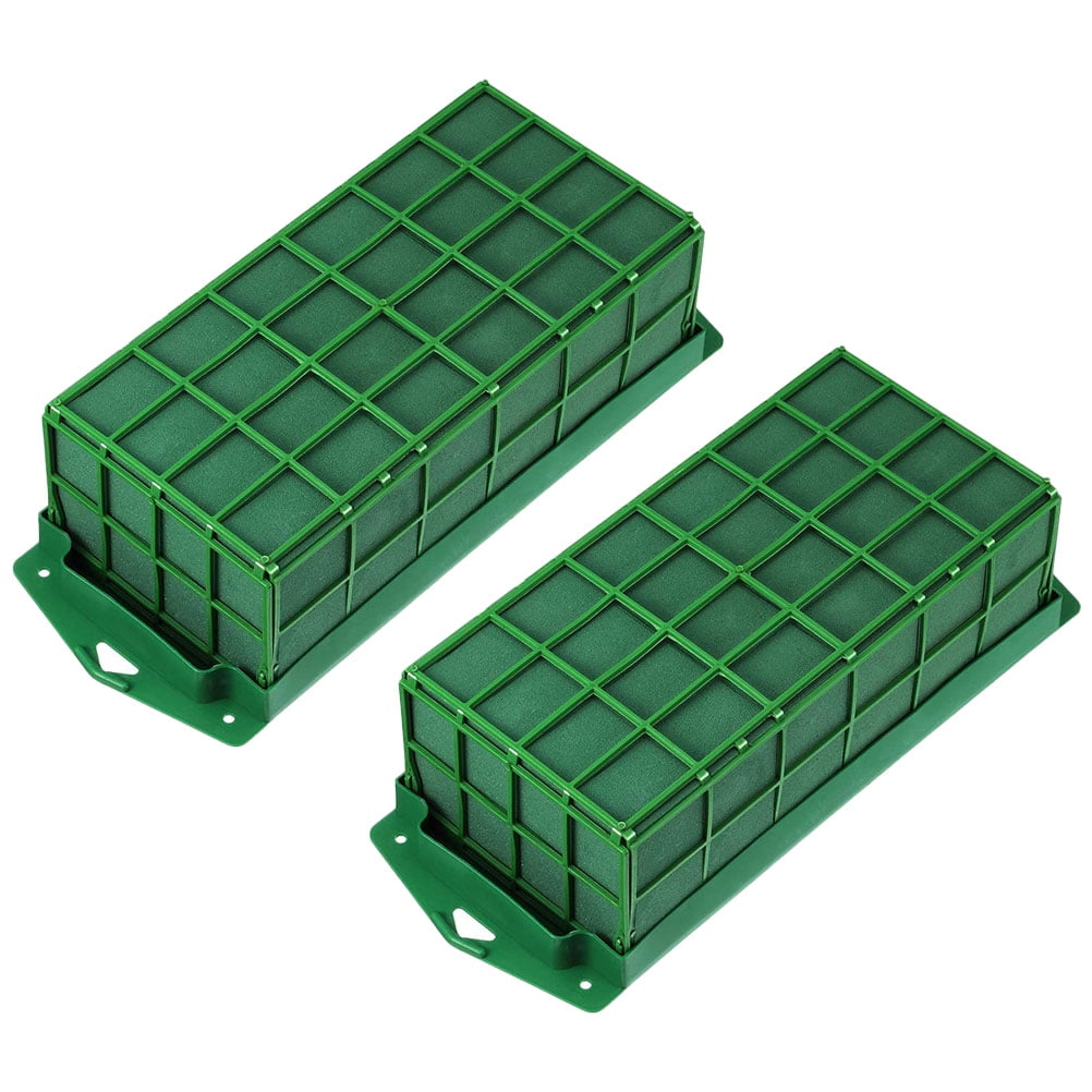 LOLIPPYY 2Pcs Floral Foam Block Cages Green Water Absorbent Flower Mud for Wedding Decorations