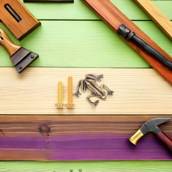 LOLIPPYY 2Pcs Frog Shaped Brass Handles Vintage Animal Cabinet Knobs for Wardrobes