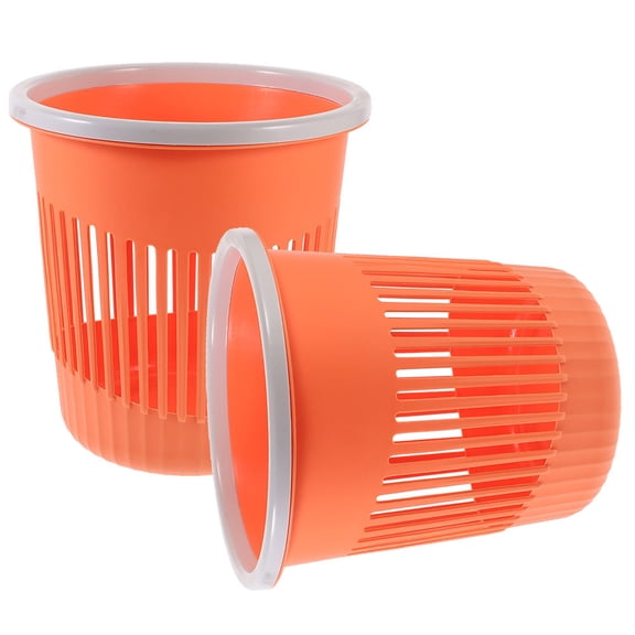 LOLIPPYY 2Pcs Garbage Container Orange PP Simple Design for Office Use Living Room