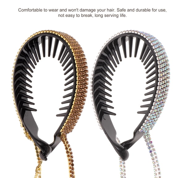 LOLIPPYY 2-Pack Glitter Rhinestone Ponytail Holder Clips Hair Accessories for Bridal, Party, and Special Occasions