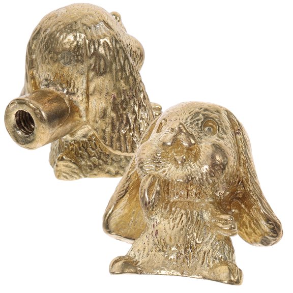 LOLIPPYY 2Pcs Golden Brass Drawer Knobs with Creative Animal Figurine Design for Unique Home Decor