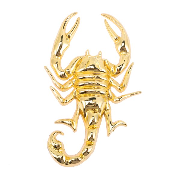 LOLIPPYY 2Pcs Golden Metal Car Scorpion Sticker Zinc Alloy Car Window Decal Durable Decorative Adhesive