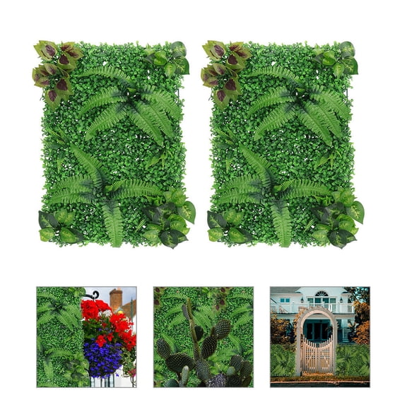 LOLIPPYY 2Pcs Green Artificial Hedge Wall Panels Faux Plants Fence Screening for Versatile Indoor Outdoor Use