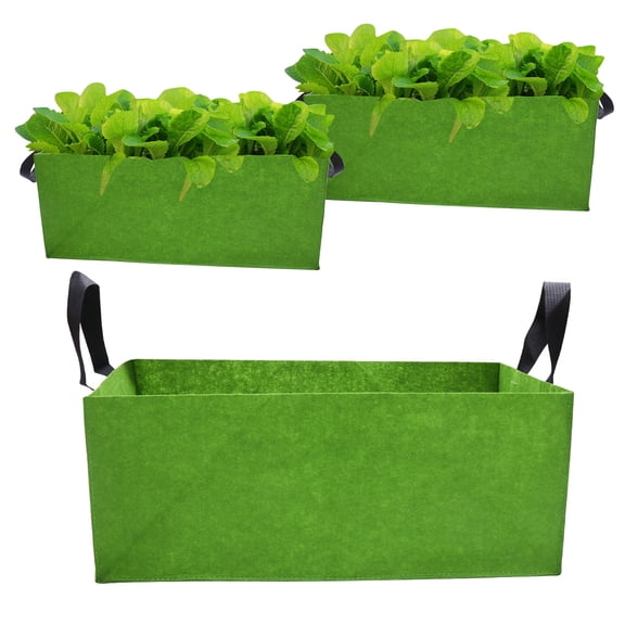 LOLIPPYY 2Pcs Green Felt Planting Bag Breathable Durable Gardening Pouch for Indoor Outdoor Herb and Vegetable Growing