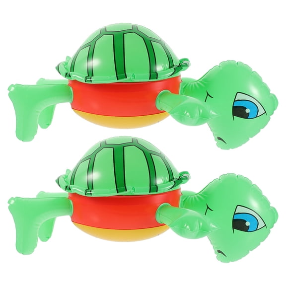 LOLIPPYY 2Pcs Green PVC Inflatable Turtle Balloons for Pool Beach Party Durable Reusable Inflatable Party Props
