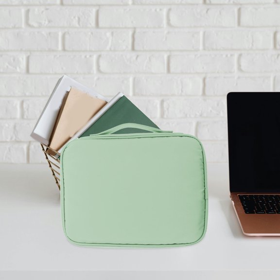 LOLIPPYY 2Pcs Green Tablet Storage Pouch Waterresistant Sleeve Case Multilayer Organizer for Travel