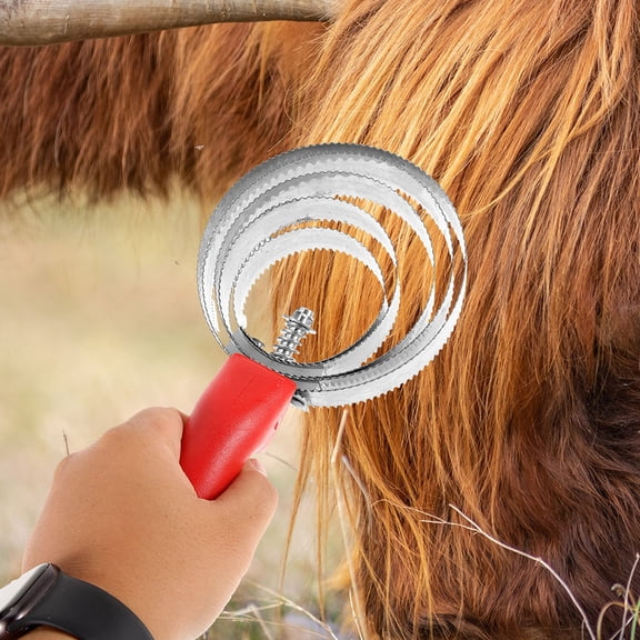 LOLIPPYY 2Pcs Grooming Brush with Anti Skid Handle for Effective Livestock Hair Cleaning