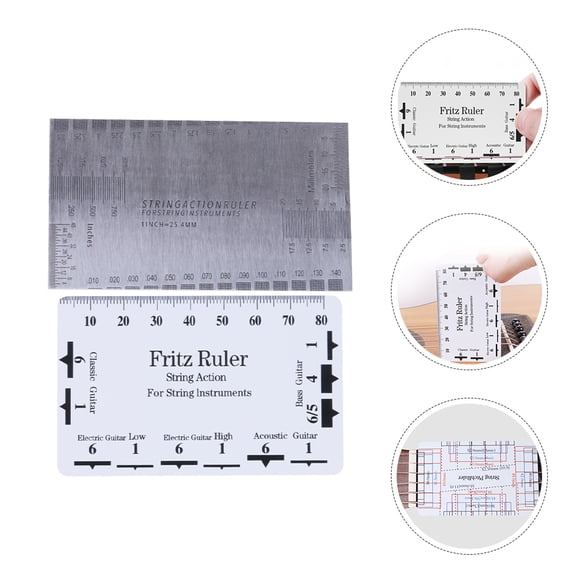 LOLIPPYY 2-Piece Guitar Action Gauge Set for Electric, Acoustic & Bass Guitars - Precise Sound Quality Adjustment Tool