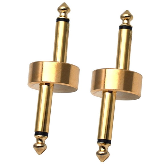 LOLIPPYY 2Pcs Guitar Pedal Board Connector Metal Golden with Strong Anti Interference Feature
