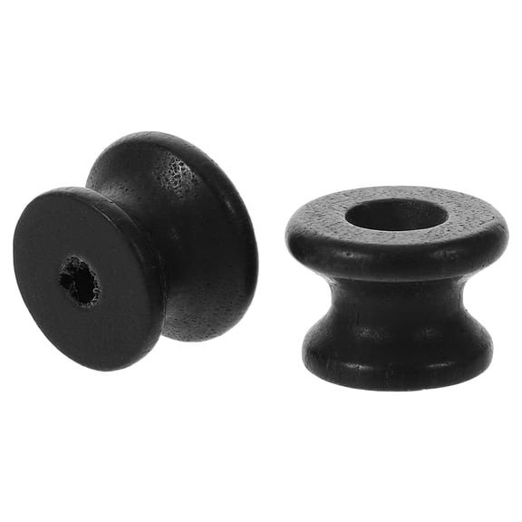 LOLIPPYY 2Pcs Ebony Wood Guitar Strap Lock Buttons, End Pins for Acoustic Electric Bass Ukulele Replacement Parts Accessories