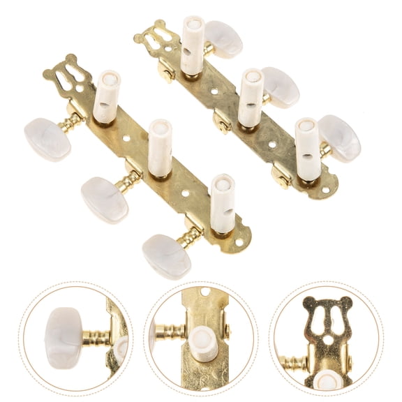 LOLIPPYY 2Pcs Guitar Tuning Pegs Classic Golden Wood Accessory for Guitarists Repair