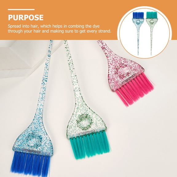 LOLIPPYY 2Pcs Hair Dye Brush Assorted Colors for Salon Home Professional Coloring Tool