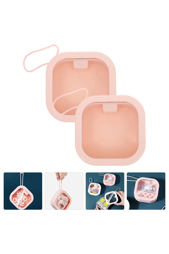 2Pcs Hair Tie Organizer Storage Box with Pressure Resistant Material and Lanyard for Hanging