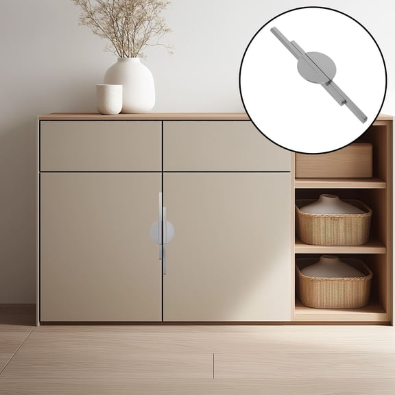 LOLIPPYY 2-Pack Half Drawer Pulls in Grey Aluminum Alloy, Easy Install Cabinet Handles for Wardrobe and Furniture Upgrade