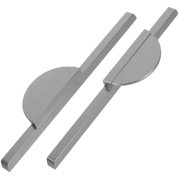 LOLIPPYY 2Pcs Half Moon Drawer Pulls Grey Aluminum Alloy Cabinet Handle Orb Easy Installation For Wardrobe Upgrade