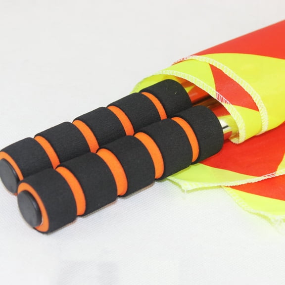 LOLIPPYY 2Pcs Football Referee Flag with Stainless Steel Tube and Sponge Handle Assorted Color