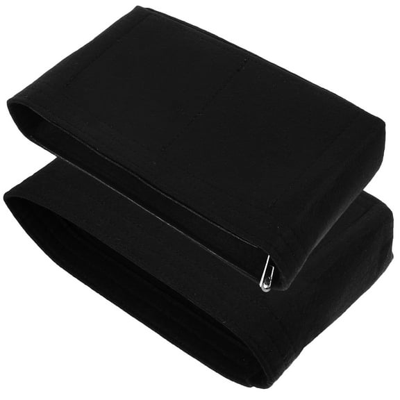 LOLIPPYY 2Pcs Handbag Organizer Insert Black Felt Liner with Multiple Pockets for Purse