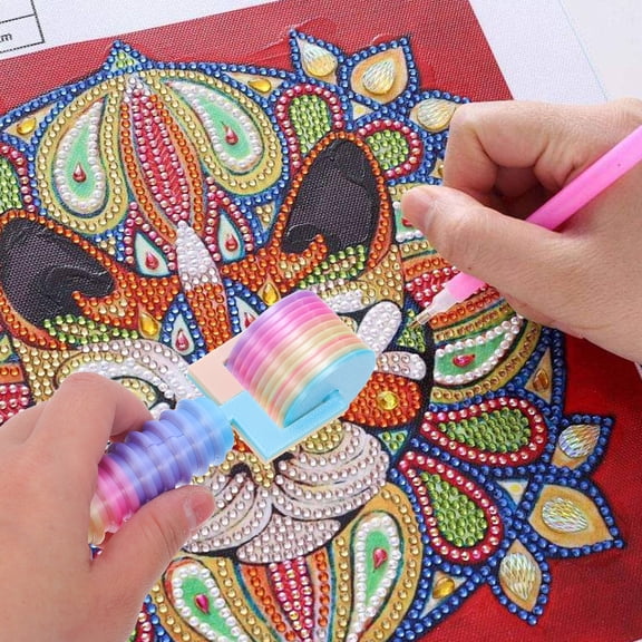 LOLIPPYY 2Pcs Handheld Rhinestone Art Roller for Accurate Bead Positioning and Firm Bonding in Embroidery Crafts