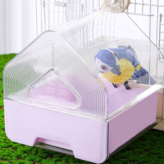 LOLIPPYY 2Pcs Hanging Bird Shower Tub for Parakeet Bath with Clear Drawer Design and Multipurpose Use