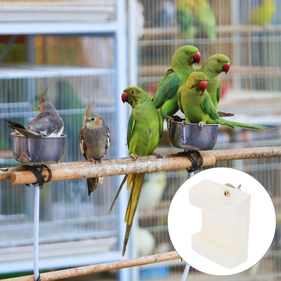 LOLIPPYY 2Pcs Hanging Cage Feeder Bird Feeding Rack Round Plastic For Bird Enthusiasts Feeding Time