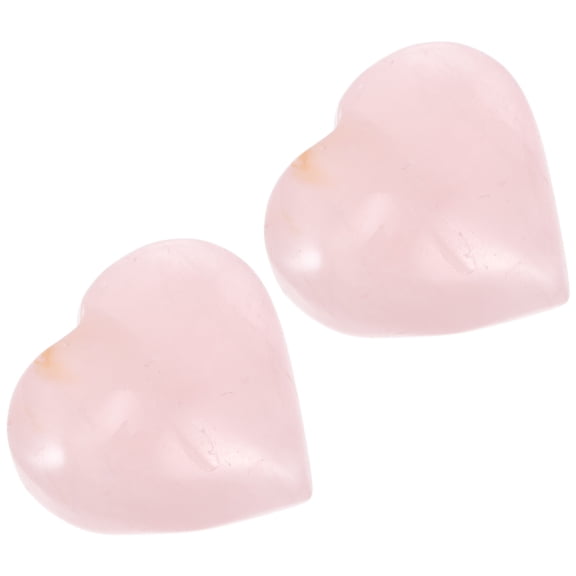 LOLIPPYY 2Pcs Healing Love Shape Rose Stone Crystal with Smooth Texture Pink Quartz