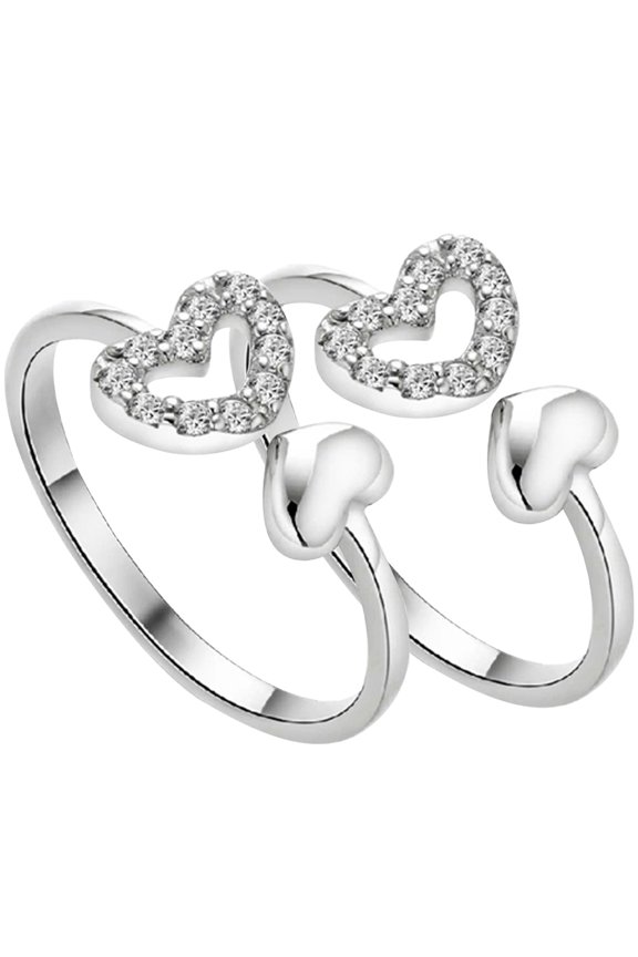 2Pcs Heart Knuckle for Women Elegant Date