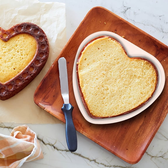 LOLIPPYY 2-Pack Heart-Shaped Aluminum Cake Pans for Baking, Mousse, Desserts, Pastries, Non-Stick Mold Set