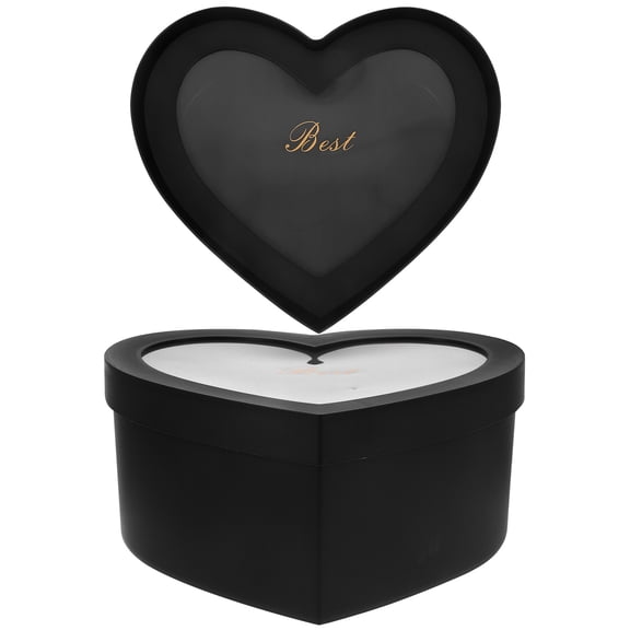LOLIPPYY 2Pcs Heart Shaped Packing Box Black for Flower Arrangement on Mothers Day