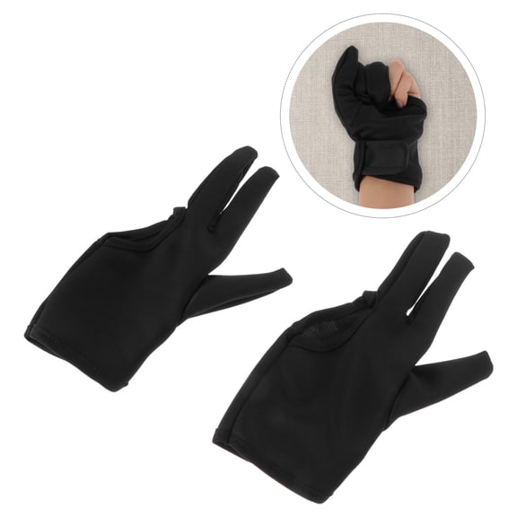 LOLIPPYY 2Pcs Heat Proof Hair Curling Gloves Black Finger Mitts for Professional Barber Styling