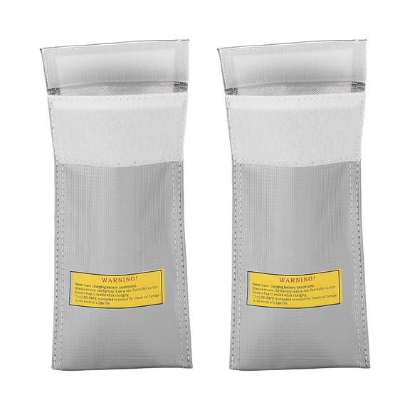 LOLIPPYY 2Pcs Heat Resistant Plated Lipo Battery Bag Fireproof Safe Storage Organizer with Rapid Heat Dispersion Design