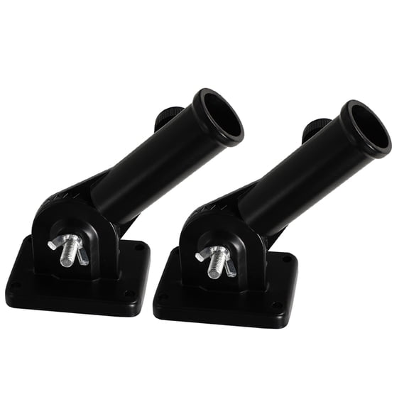 LOLIPPYY 2Pcs Heavy Duty Aluminum Flag Pole Wall Bracket Black Outdoor Adjustable Holder