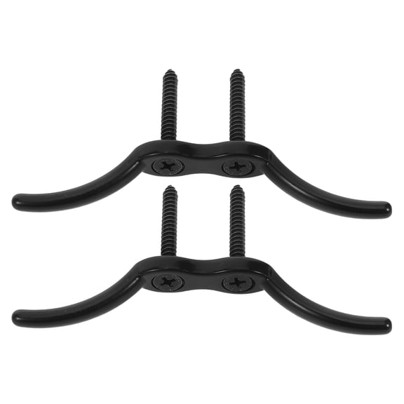 LOLIPPYY 2-Pack Heavy Duty Black Marine Dock Cleats with Screws for Secure and Rope Tie-Offs