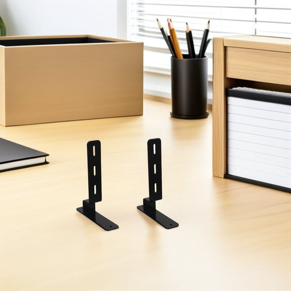 LOLIPPYY 2-Pack Heavy Duty Black Metal Pegboard Brackets for Desktop and Wall Mounting, Table Support Accessories