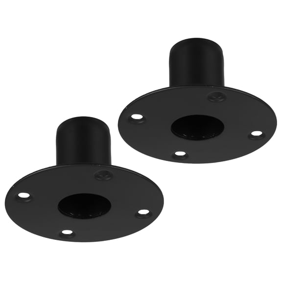 LOLIPPYY 2Pcs Heavy Duty Black Metal Speaker Stand Base Tray for Secure Stage Speaker Mounting