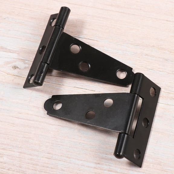 LOLIPPYY 2Pcs Heavy Duty Black T Shape Door Hinges with Easy Install and