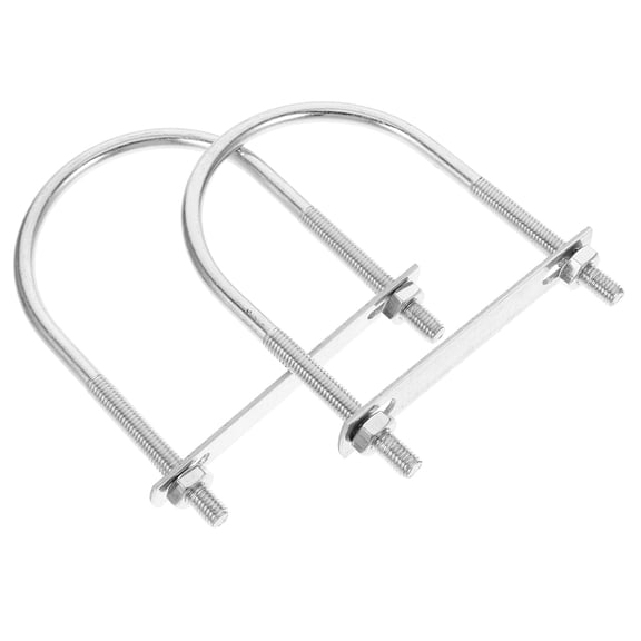 LOLIPPYY 2Pcs Heavy Duty Flagpole Mounting Bracket U Shaped Bolt Clamp for Outdoor Use